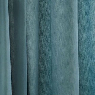Tuscan Sun Sea Blue Textured Striped Heavy Semi Sheer Curtain 3
