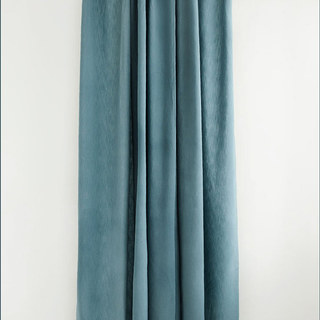 Tuscan Sun Sea Blue Textured Striped Heavy Semi Sheer Curtain 4