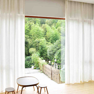 Zen Garden Pure Flax Linen Ivory White Sheer Curtain 3
