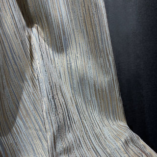 Sunbeam Glistening Subtle Textured Striped Gold & Gray Curtain Drapes 2