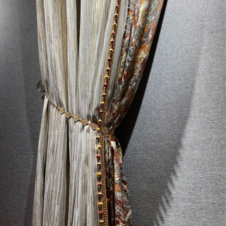 Sunbeam Glistening Subtle Textured Striped Gold & Gray Curtain Drapes 3