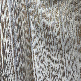 Sunbeam Glistening Subtle Textured Striped Gold & Gray Curtain Drapes 5