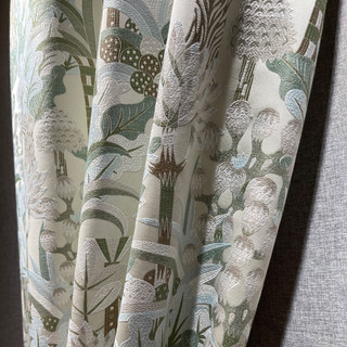 Sherwood Forest Pastel Jacquard Floral Curtain Drapes 4