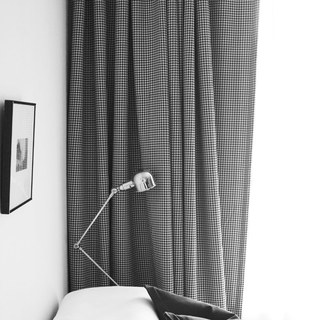 Houndstooth Patterned Black and White Blackout Curtain Drapes 4