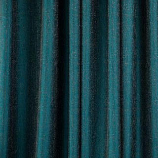 Metallic Fantasy Subtle Textured Striped Shimmering Teal Curtain Drapes 4