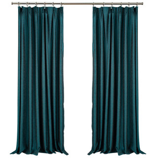 Metallic Fantasy Subtle Textured Striped Shimmering Teal Curtain Drapes 9