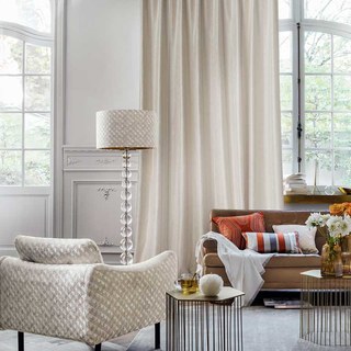 New Look Luxury Art Deco Herringbone Beige Cream & Rose Gold Sparkle Curtain Drapes 2