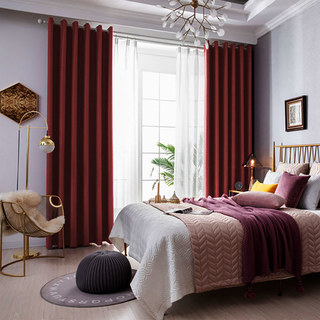 Pine Valley Burgundy Red Blackout Curtain Drapes 3