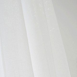 Subtle Silver-Strand Textured Glittering White Sheer Curtain 5