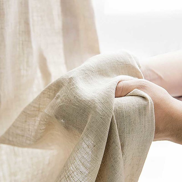 100% Pure Hemp Linen Semi Sheer Curtain