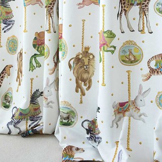 Merry Go Round Carousel Animal Print Curtain 3