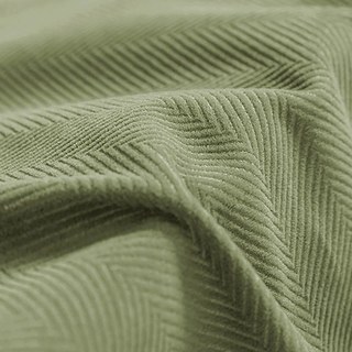 Sunnyvale Herringbone Textured Olive Sage Green Velvet Blackout Curtains 4