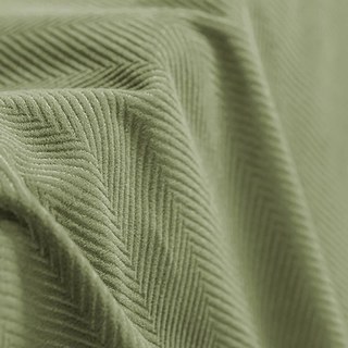 Sunnyvale Herringbone Textured Olive Sage Green Velvet Blackout Curtains 5