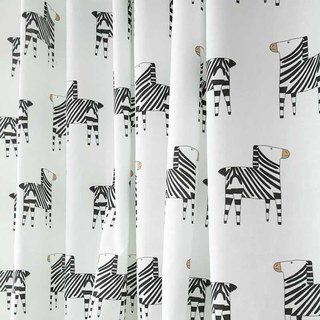Zebra Black & White Print Curtain