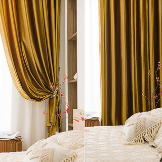 Luxury Metallic Gold Velvet Curtain Drapes 4