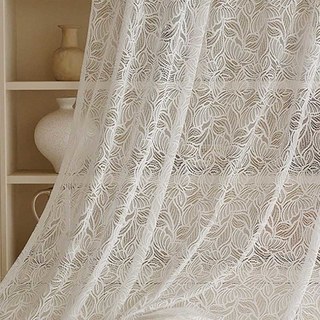 Papillon Ivory White Butterfly Lace Net Curtain 4