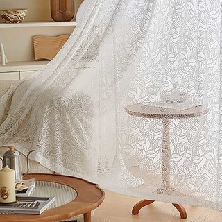 Papillon Ivory White Butterfly Lace Net Curtain 5