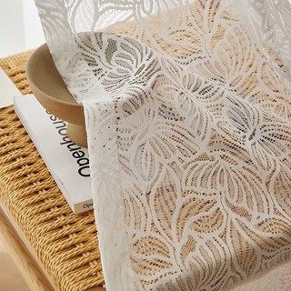 Papillon Ivory White Butterfly Lace Net Curtain 2