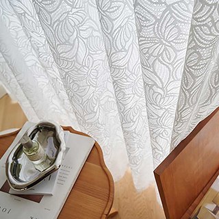 Papillon Ivory White Butterfly Lace Net Curtain 3