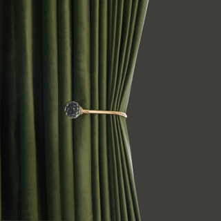 Premium Renaissance Olive Green Velvet Curtain Drapes 2