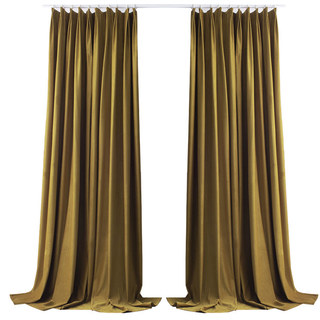 Scandinavian Basketweave Bronze Gold Textured Velvet Blackout Curtain Drapes 2