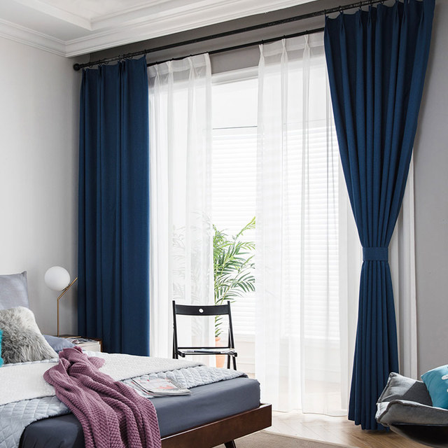 Navy blue discount blackout curtains
