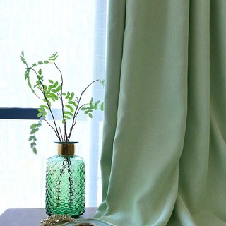 Zigzag Twill Sage Green Blackout Curtain Drapes
