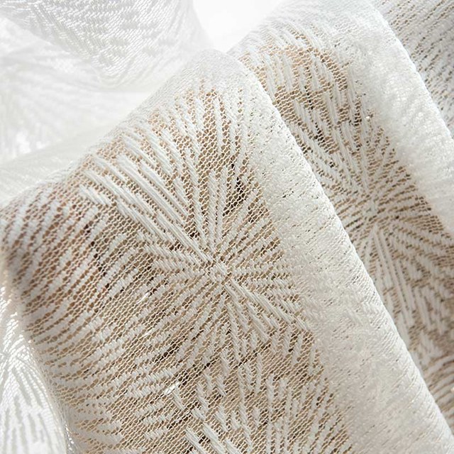 Fireworks Ivory White Lace Net Curtain 1