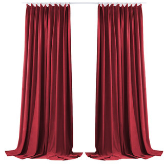 Scandinavian Basketweave Textured Rose Red Velvet Blackout Curtains 3