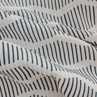 Dreamweaver Jacquard Stripe & Wave Hygge Navy Blue Curtain 3