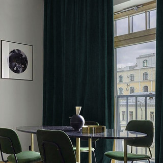 Exquisite Matte Luxury Teal Chenille Curtain Drapes