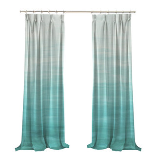 Moon River Aqua Blue Ombre Velvet Curtain 3
