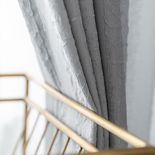 Funkier Gray Crushed Sheer Curtain With Bold Stripes 3