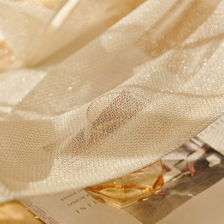 Golden Pond Cream Champagne Glittering Mesh Net Curtain 2