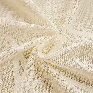 Love Triangles Ivory White Geometric Lace Net Curtain 5