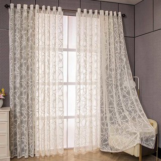 Love Triangles Ivory White Geometric Lace Net Curtain 4