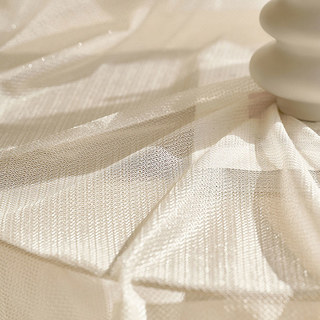 Silver Pond Ivory White Glittering Mesh Net Curtain 5