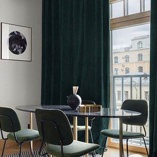 Exquisite Matte Luxury Teal Chenille Curtain Drapes 1