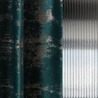 Sparkle Life Gold Glitter Dark Green Velvet Blackout Curtain Drapes 2