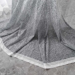 Galaxy Black & Silver Sequin Sparkling Ombre Sheer Curtain 2