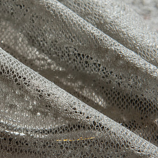 Milky Way Gray Sparkling Textured Mesh Net Curtain 8