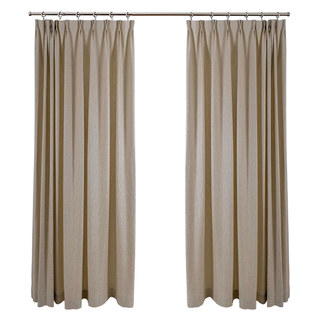Silk Waterfall Subtle Textured Striped Shimmering Champagne Cream Curtain 3