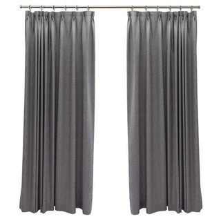 Silk Waterfall Subtle Textured Striped Shimmering Charcoal Black Curtain 3