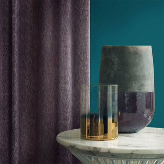 Silk Waterfall Subtle Textured Striped Shimmering Dusky Purple Curtain