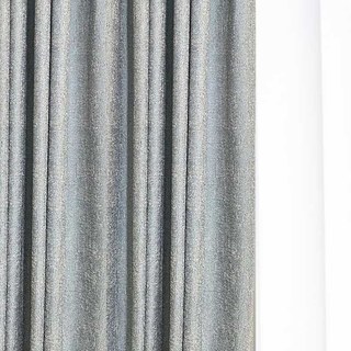 Simple Serenity Silver Shimmer Haze Blue Curtain 1