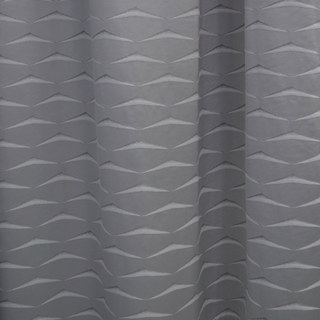 Whitecaps Luxury Jacquard Geometric Ash Gray Curtain 2