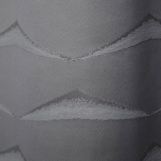 Whitecaps Luxury Jacquard Geometric Ash Gray Curtain 4