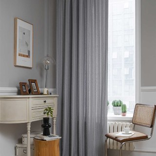 Boho Chic Grey Light Charcoal Fringe Striped Curtain 4