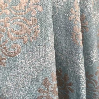 Legacy Luxury Chenille Damask Ice Blue Curtain