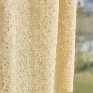 Ripple Wave Tweed Inspired Cream Yellow Glittery Sheer Curtain 6